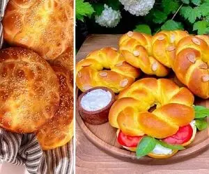 طرز تهیه نون شیرمال به ساده ترین روش / بافت لطیف و طعم عالی نون خونگی
