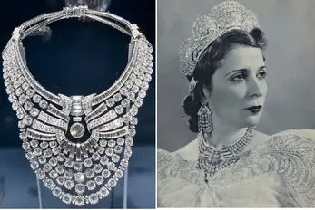 سفر به ایام قدیم؛ تصویری از مادر زن مصری محمد رضا پهلوی با گردنبند خاص