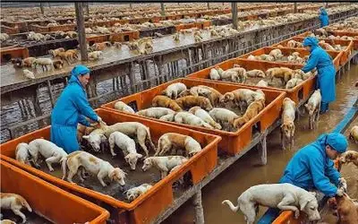 فرآوری سگ؛ سگ های ولگرد نازنازی و جمع آوری و فربه کردن واسه باربیکیو