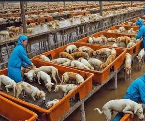 فرآوری سگ؛ سگ های ولگرد نازنازی و جمع آوری و فربه کردن واسه باربیکیو