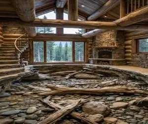 معماری خلاقانه؛ رو زمین پذیرایی چاله کندن رودخونه متحرک ساختن وسط خونه