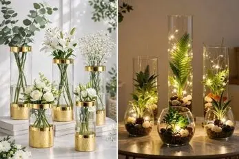 15 مدل گلدان استوانه ای ناز و پرنسسی؛ مناسب برای رو میز یا ایده های بزرگ رو زمینی شیک