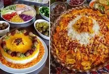 تزیین شیک و تشریفاتی هویج پلوی با مرغ یا گوشت قلقلی مناسب بانوان خیلی خوش سلیقه