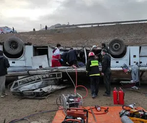 اسامی مصدومان واژگونی اتوبوس خبرنگاران در جاده نقده - ارومیه