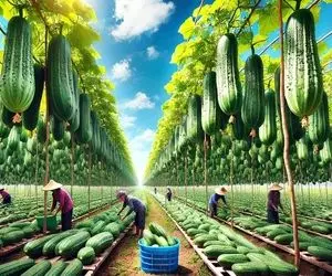 کشاورزی بدیع؛ با تجهیزات مدرن بیش از 1000 تن خیار رو تبدیل به خیارشور خرچ خرچی کردن