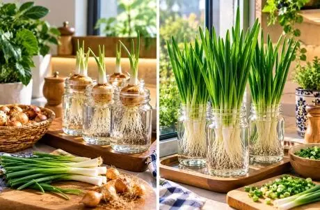 پرورش پیازچه داخل آب تو خونه؛ ساده ترین راه برای کاشت و برداشت یک هفته ای