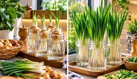 پرورش پیازچه داخل آب تو خونه؛ ساده ترین راه برای کاشت و برداشت یک هفته ای
