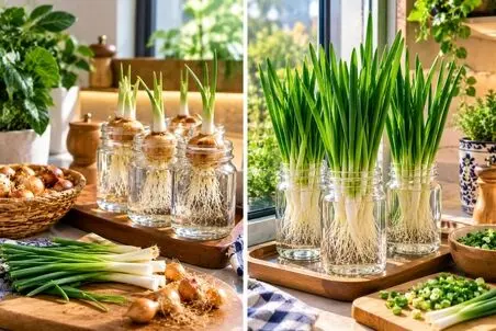 پرورش پیازچه داخل آب تو خونه؛ ساده ترین راه برای کاشت و برداشت یک هفته ای