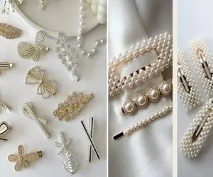 گیره های مرواریدی و نگین دار مو؛ با اینا انگار ستاره ها رو چیدی روی سرت