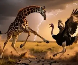 مستند حیات وحش؛ نبرد مذبوحانه دو لنگ دراز ساوانا با یکدیگر