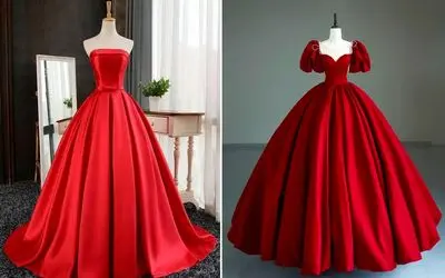 تنوع بالای لباس مجلسی قرمز برای نامزدی؛ مدل کوتاه میخوای یا بلند؟/اینجا بهتریناش هست