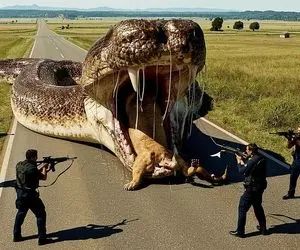 حیات وحش مصنوعی؛ شیر شجاع برای نجات جان مادرش از چنگ پیتون غول کمک آورد