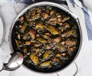 آشپزی حرفه ای؛ طرز تهیه خورشت کرفس به همراه ترفند های لعاب دار شدنش