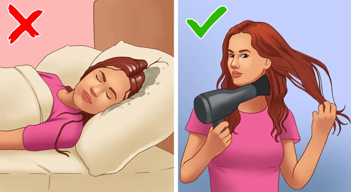 sleep with wet hair
