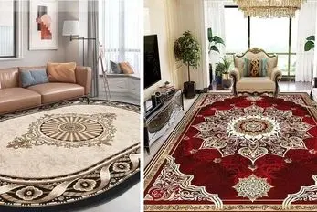 طراحی داخلی پذیرایی با فرش های ترند 1404 / نحوه چیدمان اصولی مبل دورتادور فرش