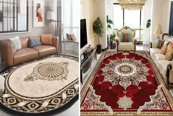 طراحی داخلی پذیرایی با فرش های ترند 1404 / نحوه چیدمان اصولی مبل دورتادور فرش