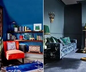 فرش سرمه ای با چه پرده ای ست میشه؟ / اگه بدونی ترکیبش با کدوم رنگا خونتو لاکچری میکنه