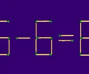 بازی فکری؛ معادله چوب کبریتی ۸=۶-۶  با یه حرکت درست کنی مغز انیشتن رو داری تو سرت