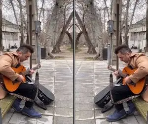 آواز خیابانی؛ ببینید آقا مو فشن چه سوزدار و دل انگیر آهنگ دوای دردمی مادر رو میخونه!