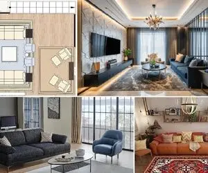 اصول چیدمان حال و پذیرایی مربع شکل؛ ایجاد یک بستر صمیمی با پرهیز از گردالی شدن