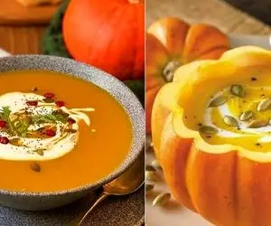 (ویدئو) طرز تهیه سوپ کدو حلوایی؛ یه نوبرانه خوش آب و رنگ با کدو تنبل