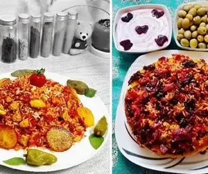طرز تهیه پلو مخلوط پاییزی / لبو پلو از رنگ و طعم و مزه هیچی کم نداره