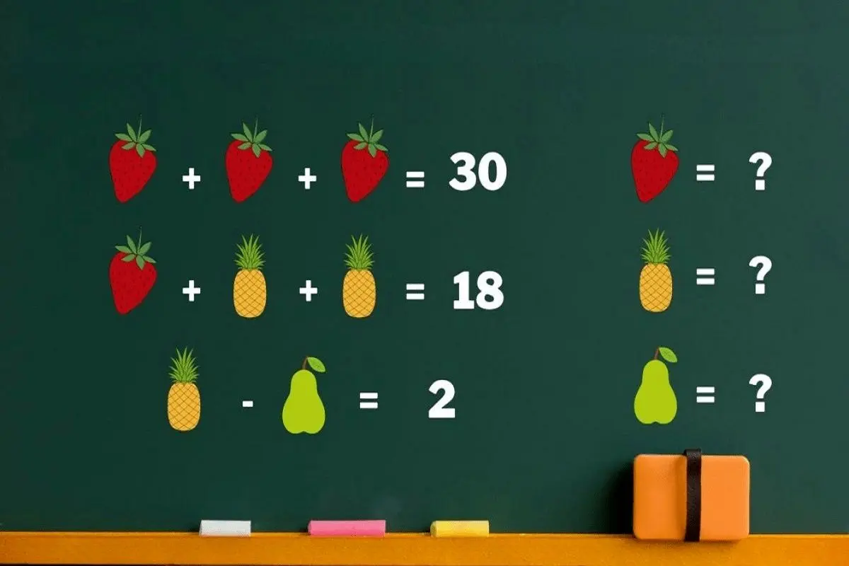 تست-هوش-ریاضی-ارزش-آناناس،توت-فرنگی-و-گلابی