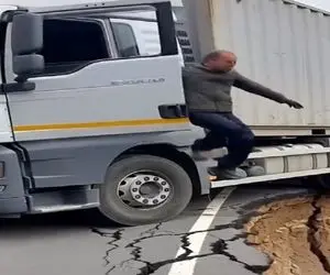 معماری طبیعت؛ راننده تریلی با این کارش گل روی عزرائیل رو بوسید