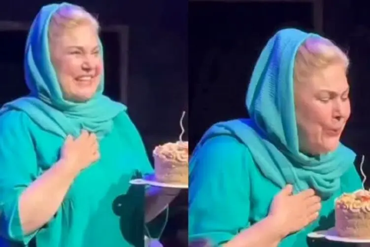 آوازشاد؛ شادی مهرانه مهین ترابی بخاطر سوپرایز تولد 69 سالگیش توسط ژاله صامتی