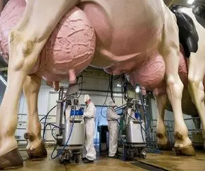 گاوهای باورنکردنی؛ بعد دوشیدن 10000 کیلو شیر از گاو 200 کیلویی به صلابه کشیدن