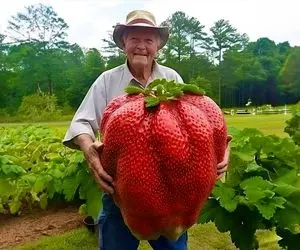 کشاورزی غول پیکر؛ توت فرنگی پرورش دادن هر یه دونش 30 کیلو شده یا خدااا