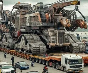 جابه جایی جانکاه؛ تانک هرکولی که موشک بالستیک روش سواره با جرثقیل بردن عملیات