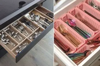 چیدمان و سازماندهی کشوی قاشق چنگال؛ کابینت بازار شام باشه آبرو جلوی مهمون هوتوتو میشه