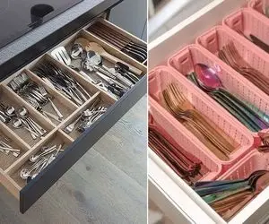 چیدمان و سازماندهی کشوی قاشق چنگال؛ کابینت بازار شام باشه آبرو جلوی مهمون هوتوتو میشه