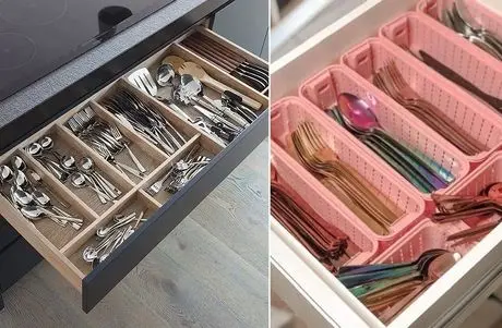 چیدمان و سازماندهی کشوی قاشق چنگال؛ کابینت بازار شام باشه آبرو جلوی مهمون هوتوتو میشه