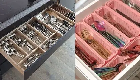 چیدمان و سازماندهی کشوی قاشق چنگال؛ کابینت بازار شام باشه آبرو جلوی مهمون هوتوتو میشه