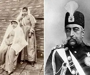 سه همسر مظفرالدین شاه / دختران شیک و پیک کرده عهد قجر با فیگورای شاهزاده ای