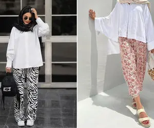 جذاب ترین شلوار ترند 1402 "شلوار طرح دار" را چگونه ست کنیم؟