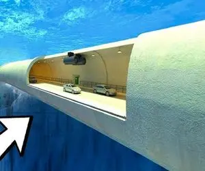 جاده هیجان انگیز؛ وسط دریا تو عمق 4000 متری جاده کشیدن با لوله بتنی 100 تنی