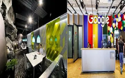 معماری‌های شگفت‌انگیز؛ کارمندان گوگل در سوئیس از محل کارشون با سرسره میرن کافه تریا!