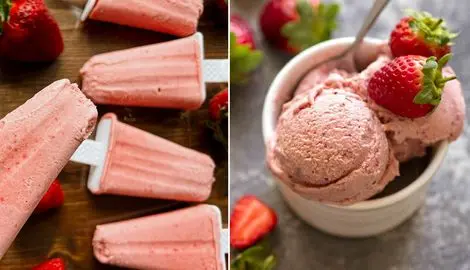 طرز تهیه بستنی توت فرنگی بدون دستگاه؛ خوشمزه و سالم