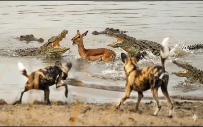 بدایع حیات وحش؛ سگ های وحشی ایمپالا را بدرقه کردن به سمت حجله مرگ