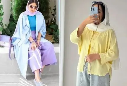 تیپایی که میشه با شومیز پاستیلی زد؛ استایل شلوار بگ با شومیز و رنگایی که بهم میان