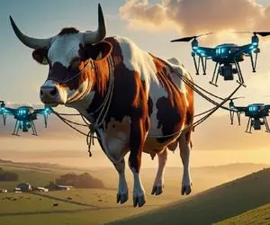 دامداری مدرن؛  کشاورزان میلیون ها گاو خوش سیما را از هوا پرورش می دهند