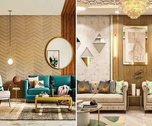 ایده های جذاب برای تزیین دیوار پذیرایی / فقط ساعت و تابلو نزن خز شده الان طاقچه ترنده