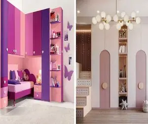 کمد دیواری برای اتاق دختر/  کمدی که درش باز بشه دلت ضعف بره پس خوب انتخاب کن!