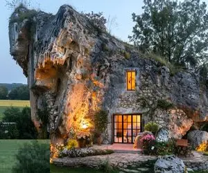 معماری خلاقانه؛ وسط بیابون سنگ غولپیکر و طرحدار تراشید خونه اعیونی ساخت کومودو نخورتش