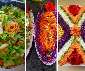 ترفندهای تزئین سالاد؛ کاهو یا خیار و گوجه فرقی نداره با سلیقه ترین ایده ها اینجاست