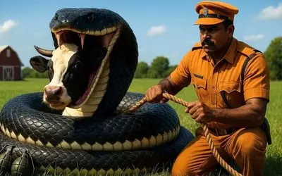 حیات وحش تخیلی؛ با تبر افتادن به جان مار غول تا گوساله شکمو رو نجات بدن