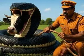 حیات وحش تخیلی؛ با تبر افتادن به جان مار غول تا گوساله شکمو رو نجات بدن